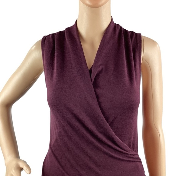 41 Hawthorn Benni Wrap Ruched Top Size XS Petite Burgundy - Picture 2 of 7